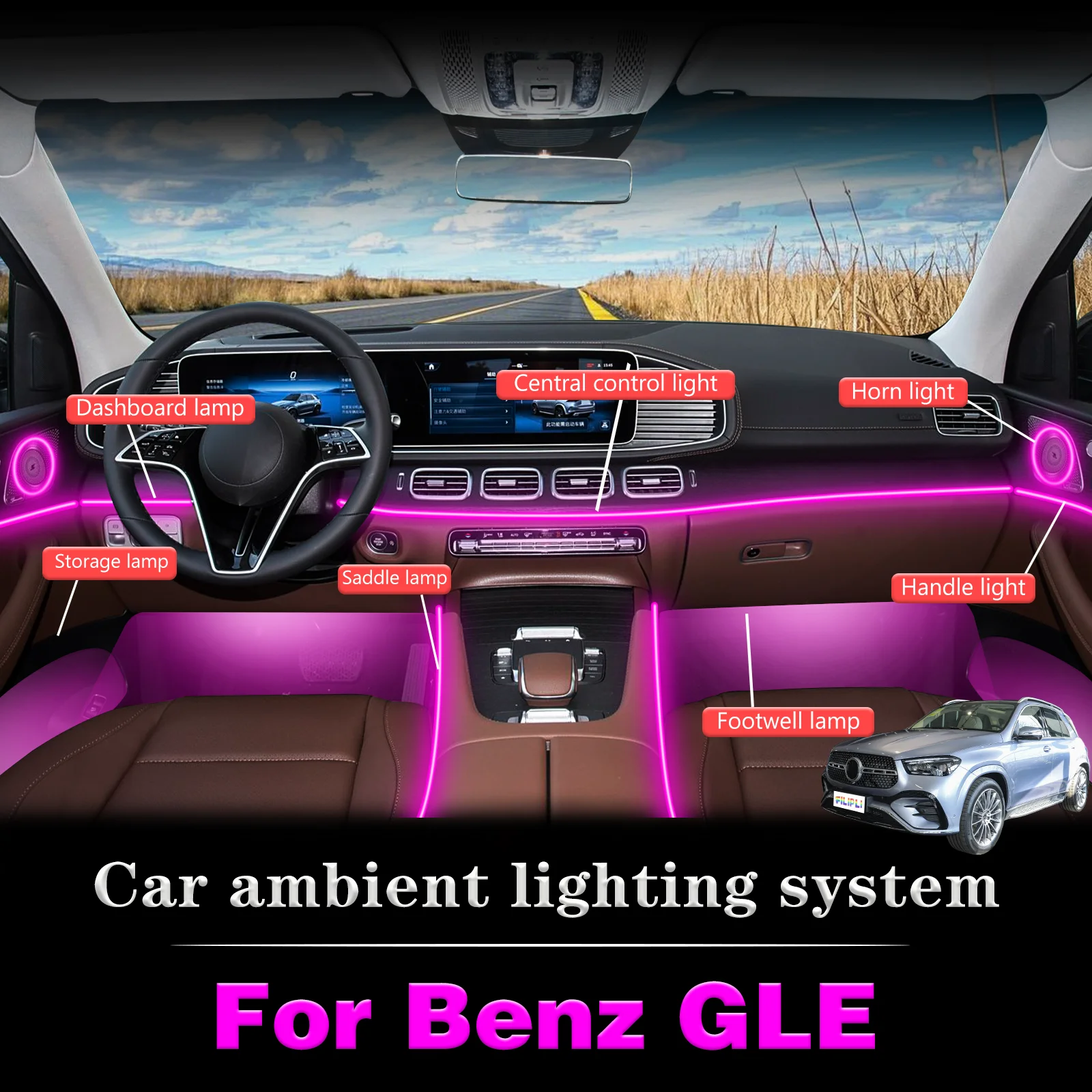 For BenZ GLE RGB 64 Colors LED Car Interior Ambient Light Smart Remote Control Rainbow Acrylic Strip Set
For BenZ GLE RGB 64 Colors LED Car Interior Ambient Light Smart Remote Control Rainbow Acrylic Strip Set