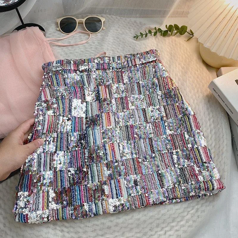 100-170CM girls' colorful sequined midi skirt Spring and Autumn new style children's elastic high waisted A-line short skirt
100-170CM girls' colorful sequined midi skirt Spring and Autumn new style children's elastic high waisted A-line short skirt