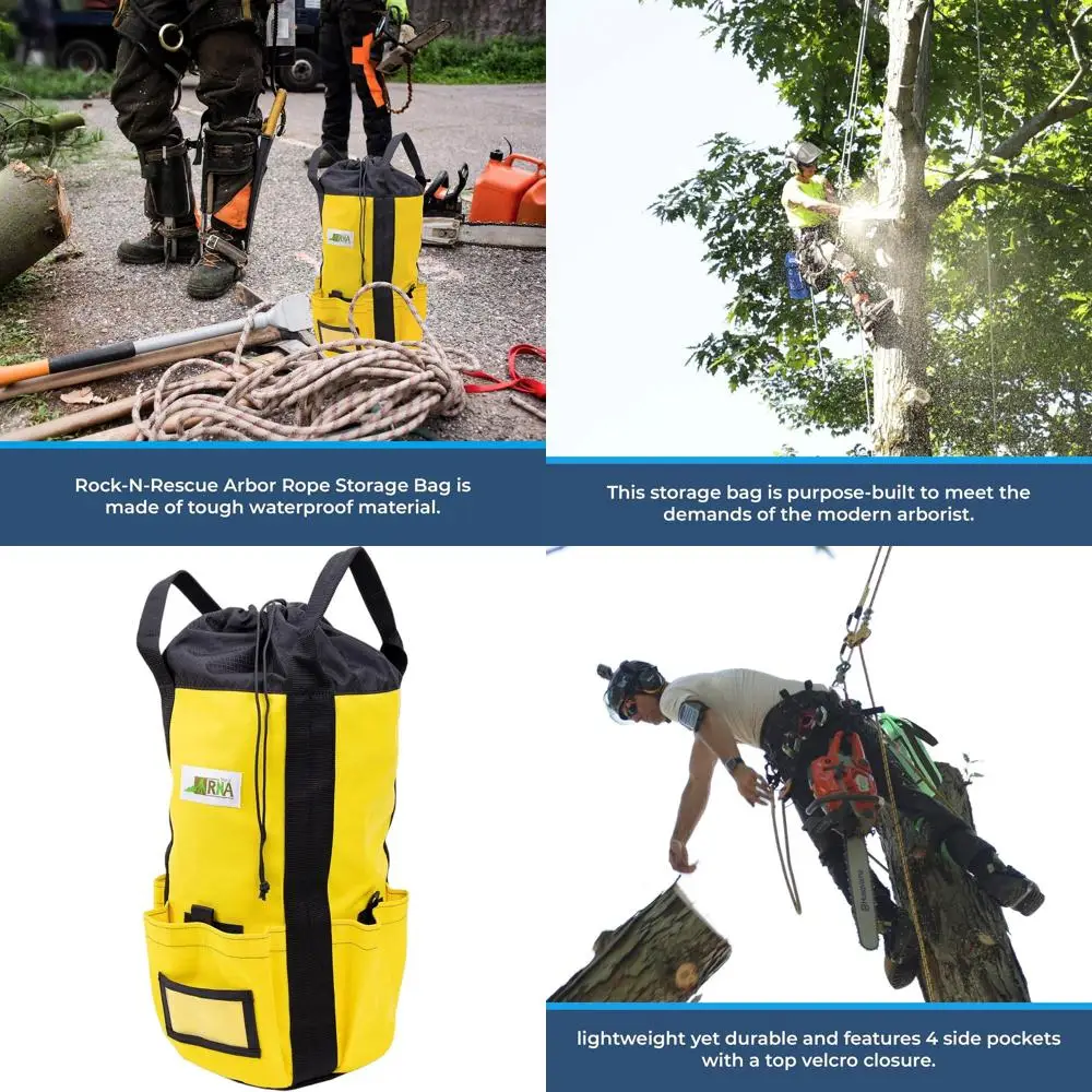 Tree Climbing Rope Storage Bag - Bucket Style Backpack, Waterproof Nylon, Yellow, 200ft
Tree Climbing Rope Storage Bag - Bucket Style Backpack, Waterproof Nylon, Yellow, 200ft