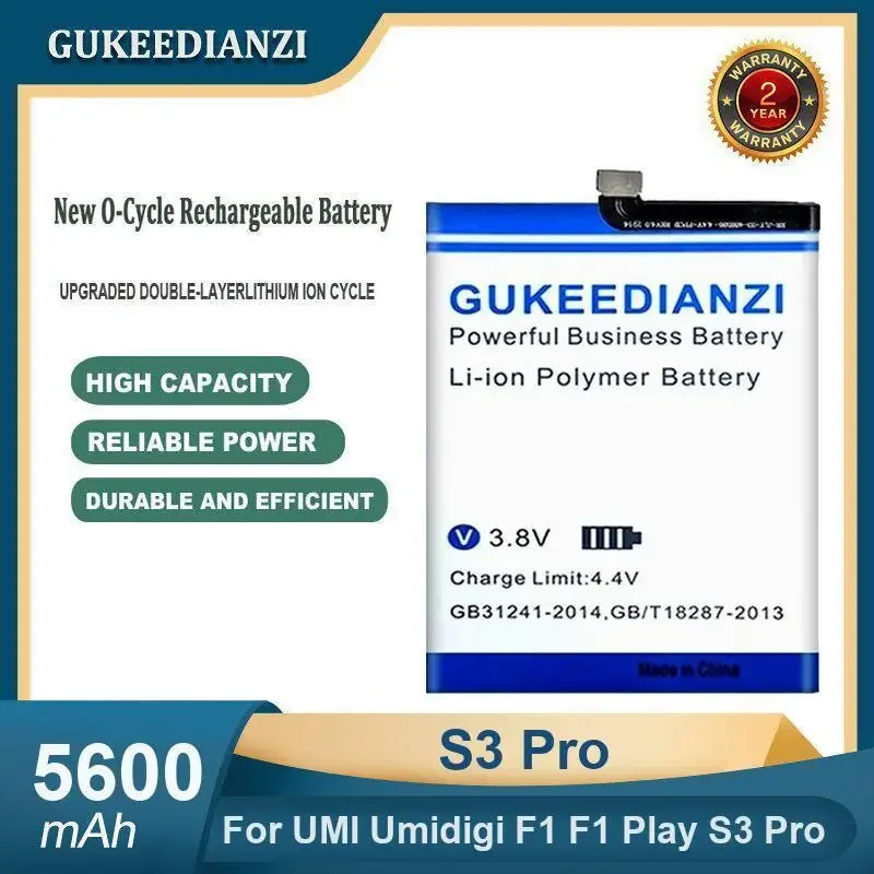 Аккумулятор для мобильного телефона S3 Pro большой емкости 5600 мАч для UMI Umidigi F1 F1 Play S3 Pro
Аккумулятор для мобильного телефона S3 Pro большой емкости 5600 мАч для UMI Umidigi F1 F1 Play S3 Pro