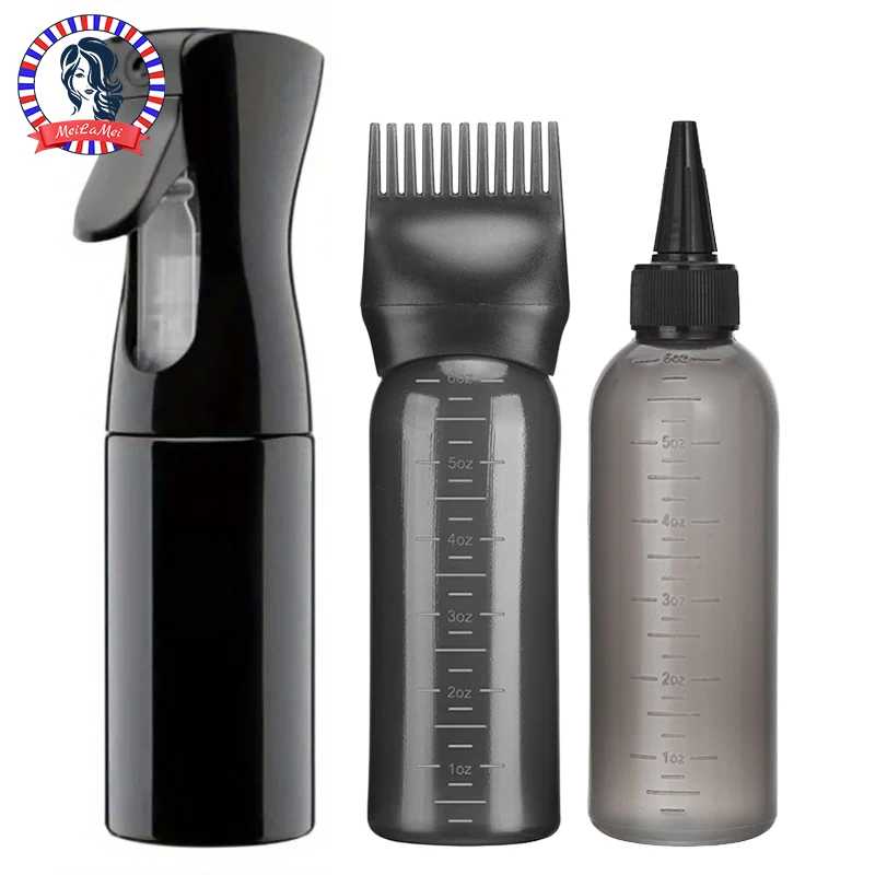 3pcs Hair Styling Kit-Continuous Spray Bottle,Hair Dye Bottle&squeeze Bottle- Apply To Hair Roots Perfect for Normal Hair Types,
3pcs Hair Styling Kit-Continuous Spray Bottle,Hair Dye Bottle&squeeze Bottle- Apply To Hair Roots Perfect for Normal Hair Types,