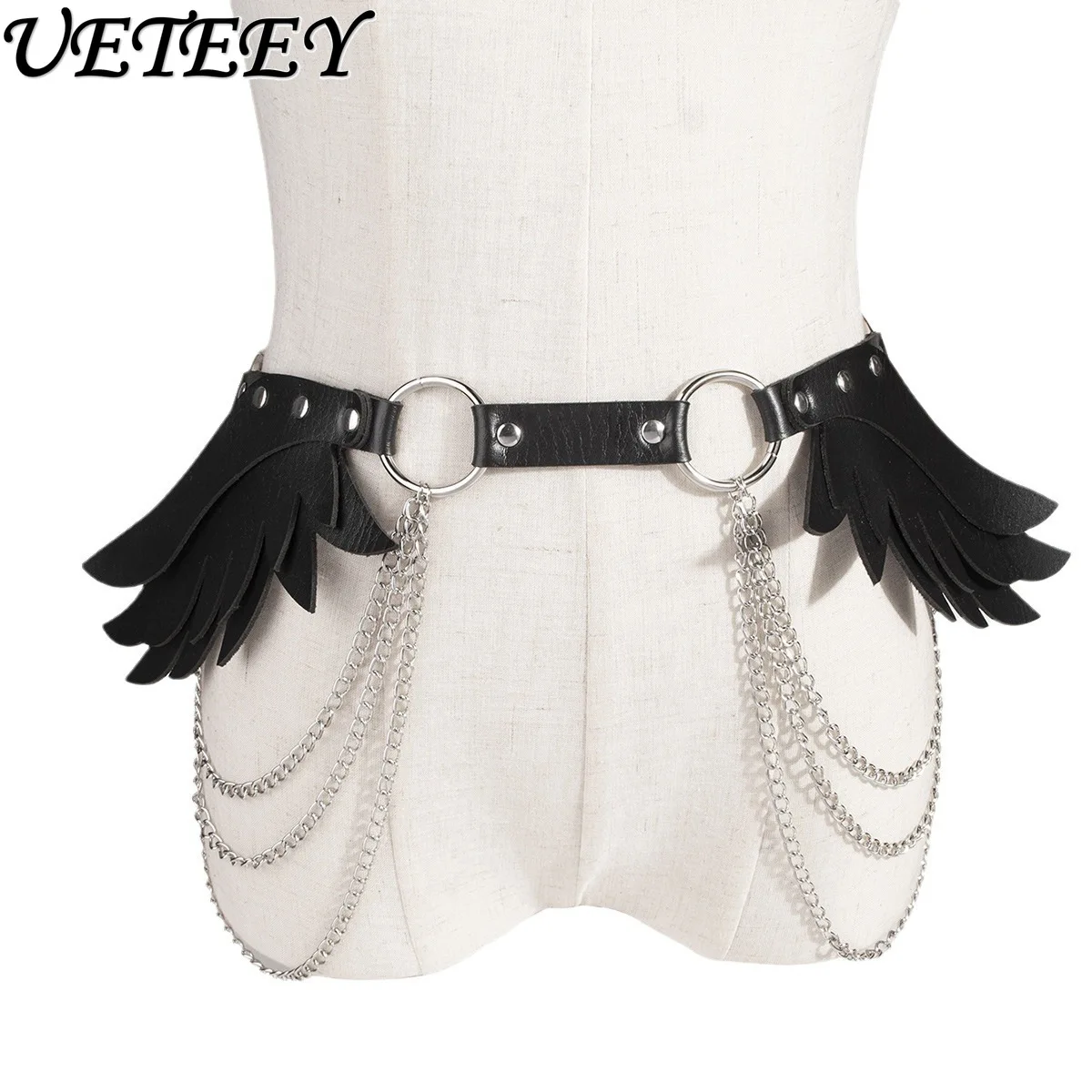 European Style Black Wings Women's fashion Leather Goods Chain Bondage Body Belt Versatile Waist Accessories Belts
European Style Black Wings Women's fashion Leather Goods Chain Bondage Body Belt Versatile Waist Accessories Belts