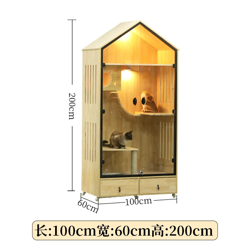 Cat villa solid wood display cabinet cat cabinet cat cage double layer three layer interior
Cat villa solid wood display cabinet cat cabinet cat cage double layer three layer interior