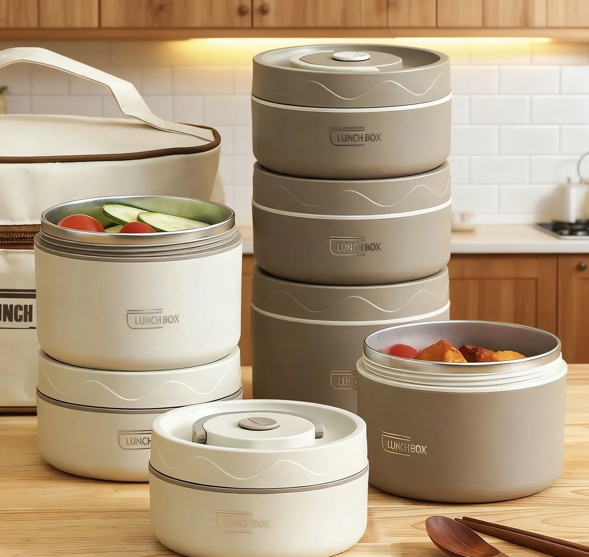 Portable Insulated Food Lunch Container Set with Thermal Lunch Box 3 Separate Stackable Lunch Container for Adult Kids
Portable Insulated Food Lunch Container Set with Thermal Lunch Box 3 Separate Stackable Lunch Container for Adult Kids