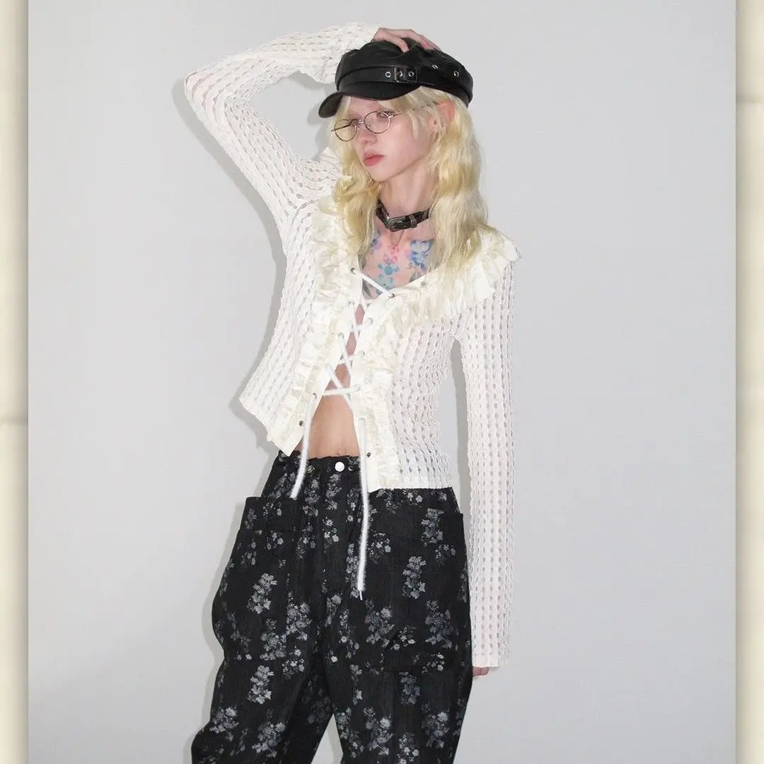 Onalippa Spicy Girl Millennium Y2K Vintage Style Top Worn Outside American Retro Niche Design Hollowed Long Sleeved Shirt Women
Onalippa Spicy Girl Millennium Y2K Vintage Style Top Worn Outside American Retro Niche Design Hollowed Long Sleeved Shirt Women