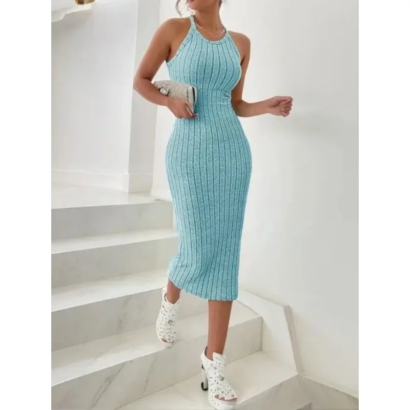 Solid Halter Neck Bodycon Midi Dress High-end Temperament Vest Halter Dress Women's Summer New High-waist Slim Temperament Slim
Solid Halter Neck Bodycon Midi Dress High-end Temperament Vest Halter Dress Women's Summer New High-waist Slim Temperament Slim