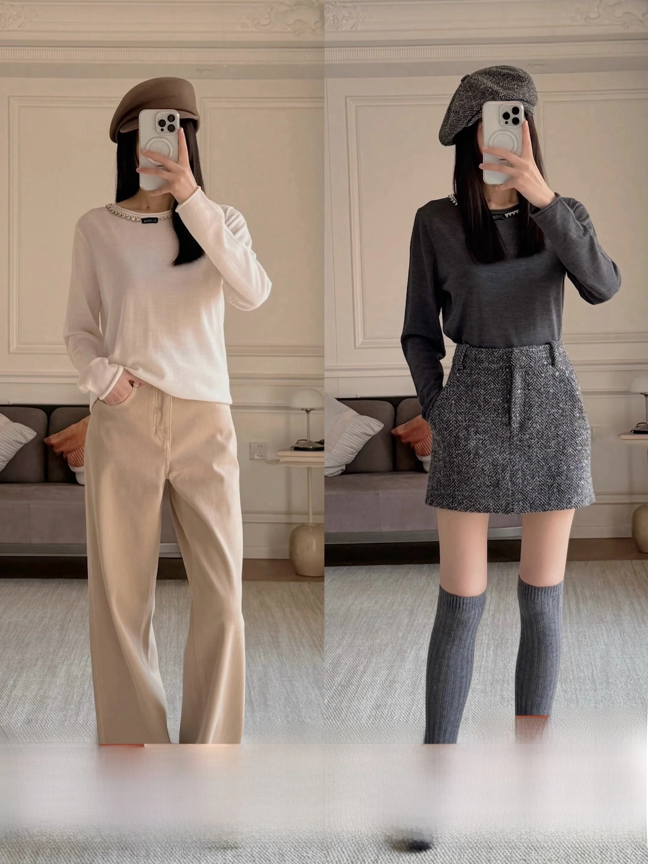 Handmade Knitted Wool Blend Base irt with Pearl Embelliment round Ne Cuffed Sve Women's Loose Fit Long Sve Top
Handmade Knitted Wool Blend Base irt with Pearl Embelliment round Ne Cuffed Sve Women's Loose Fit Long Sve Top