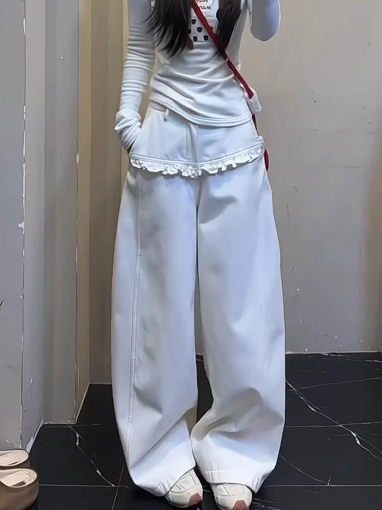 Retro American Design Embellished Denim Jeans Women Loose BF Lazy Style Floor-Length Pants Natural Waist Pure Color
Retro American Design Embellished Denim Jeans Women Loose BF Lazy Style Floor-Length Pants Natural Waist Pure Color