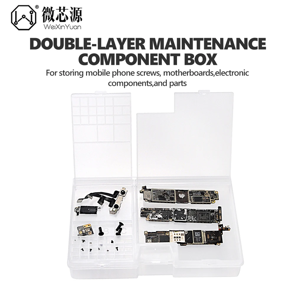 WXY двухслойный ящик для хранения компонентов для ремонта мобильных телефонов, материнская плата, компонент печатной платы, винт, классификация, инструменты для хранения 
WXY двухслойный ящик для хранения компонентов для ремонта мобильных телефонов, материнская плата, компонент печатной платы, винт, классификация, инструменты для хранения