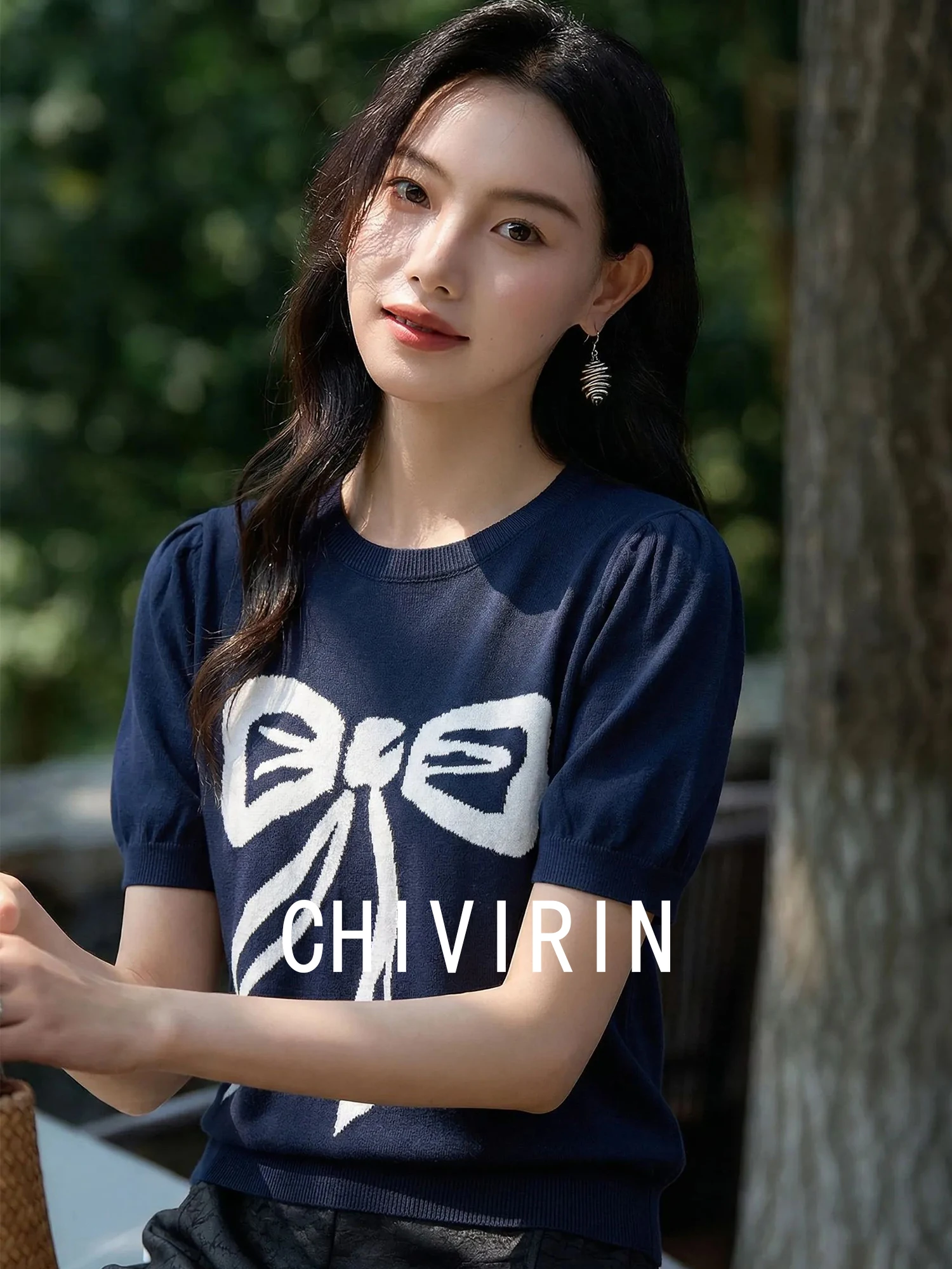 Chivirin Summer Slim Fit round Neck Short Sleeve Knitted T-Shirt Women's Fashion Knot Print Top Soft Medium Viscose
Chivirin Summer Slim Fit round Neck Short Sleeve Knitted T-Shirt Women's Fashion Knot Print Top Soft Medium Viscose
