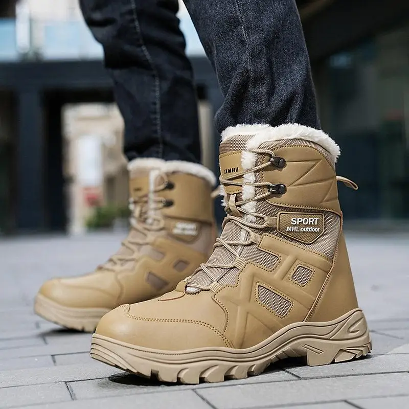 Warm Fleece Lined Snow Boots Outdoor High Help Casual Sports Shoes for Hiking And Climbing in Winter Men's Leather Surface
Warm Fleece Lined Snow Boots Outdoor High Help Casual Sports Shoes for Hiking And Climbing in Winter Men's Leather Surface