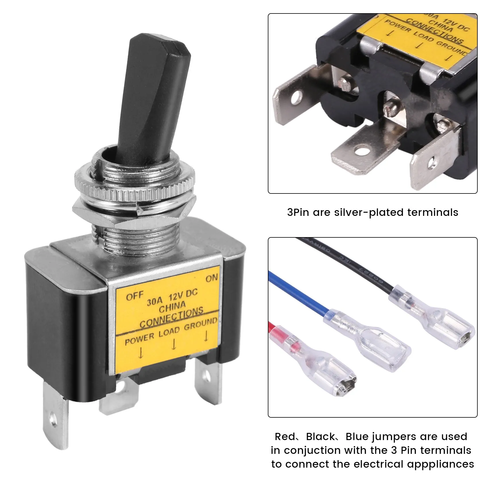 BAAY 3PCS ON Off Кулисный тумблер с подсветкой 30A 12V DC SPST 2 положения 3-контактный синий светодиодный светильник проводной для автомобиля, лодки, автомобильной промышленности
BAAY 3PCS ON Off Кулисный тумблер с подсветкой 30A 12V DC SPST 2 положения 3-контактный синий светодиодный светильник проводной для автомобиля, лодки, автомобильной промышленности