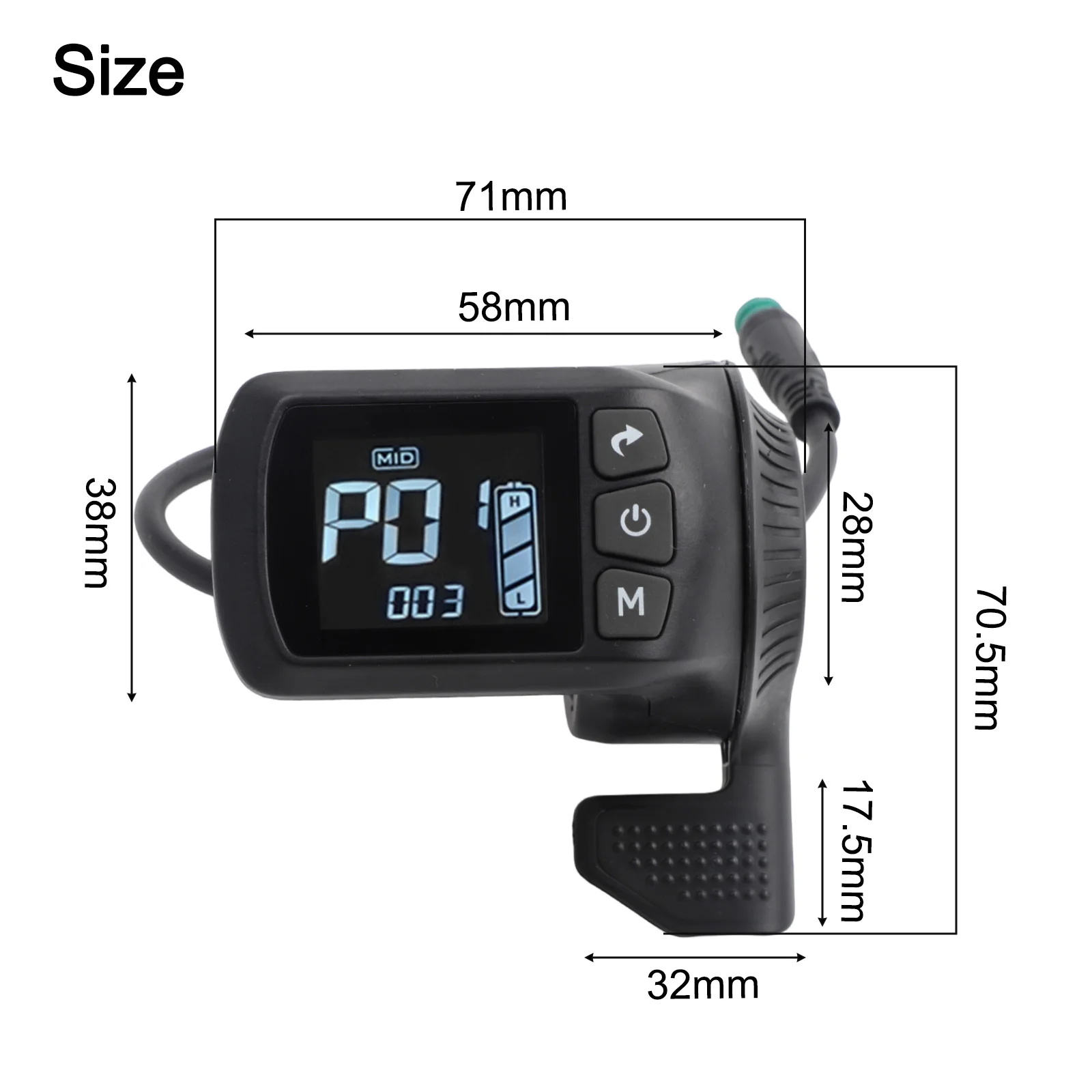 For Electric Mobility Electric Bike Instrument Electric Bike Display ABS Shell Material Battery Voltage Display Fault Indicator
For Electric Mobility Electric Bike Instrument Electric Bike Display ABS Shell Material Battery Voltage Display Fault Indicator