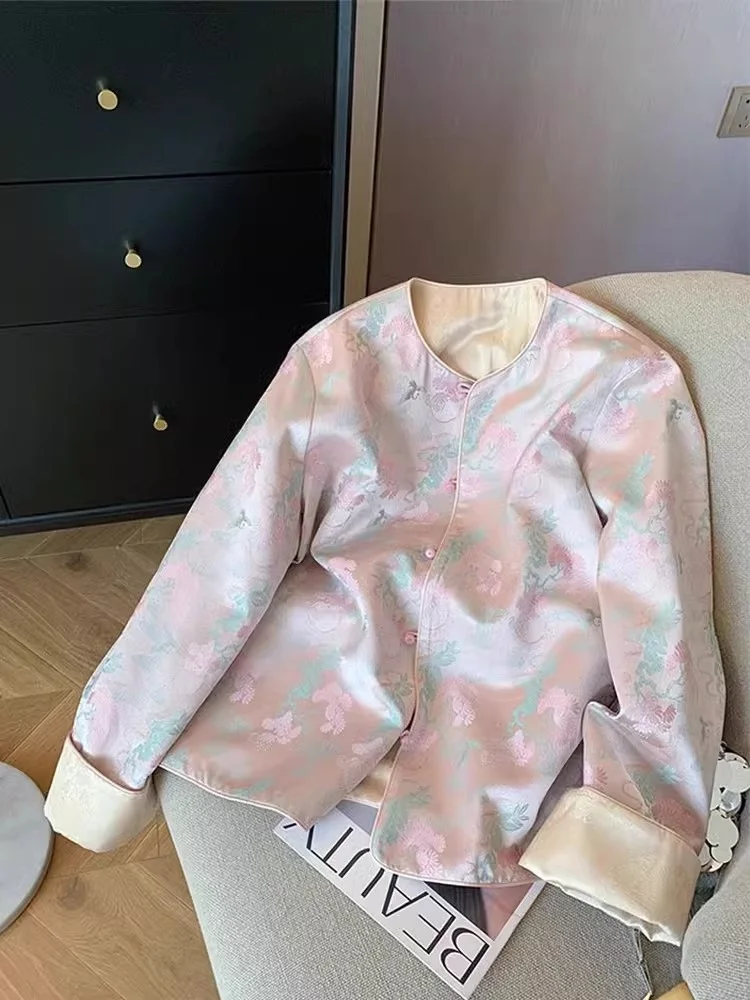 New Chinese Style round Neck Embroidered Button Coat Women's plus Size Retro Slimming Improved Top Spring 2024
New Chinese Style round Neck Embroidered Button Coat Women's plus Size Retro Slimming Improved Top Spring 2024