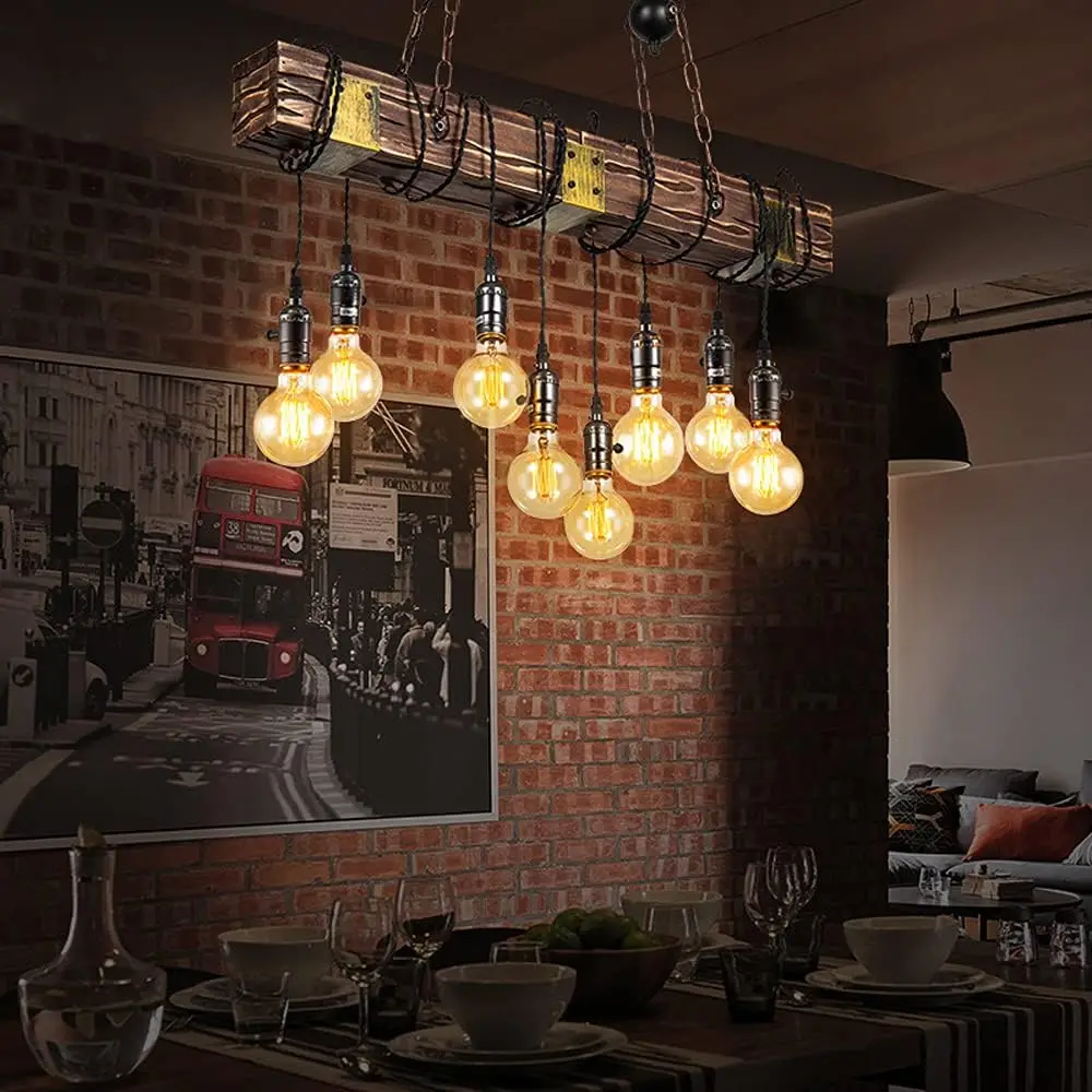 8 Heads E27 Creative Bar Table Coffee Restaurant Imitation Boat Wooden Chandelier Retro Nostalgic Industrial Style Pendant Light
8 Heads E27 Creative Bar Table Coffee Restaurant Imitation Boat Wooden Chandelier Retro Nostalgic Industrial Style Pendant Light