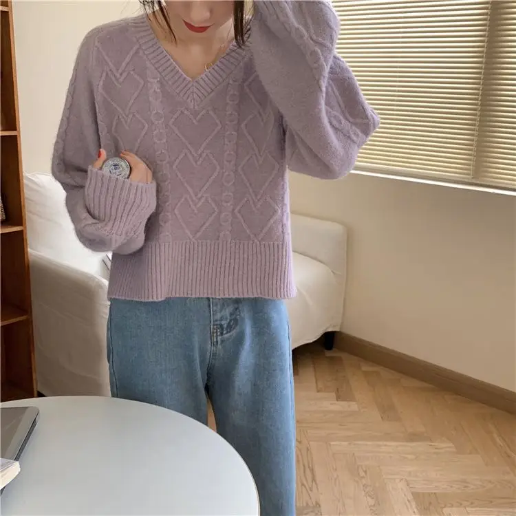 Women Autumn Winter Casual Screw Thread Solid Color Knitting Women Clothes All-match V-neck Loose Pullover Long Sleeve Sweater
Women Autumn Winter Casual Screw Thread Solid Color Knitting Women Clothes All-match V-neck Loose Pullover Long Sleeve Sweater