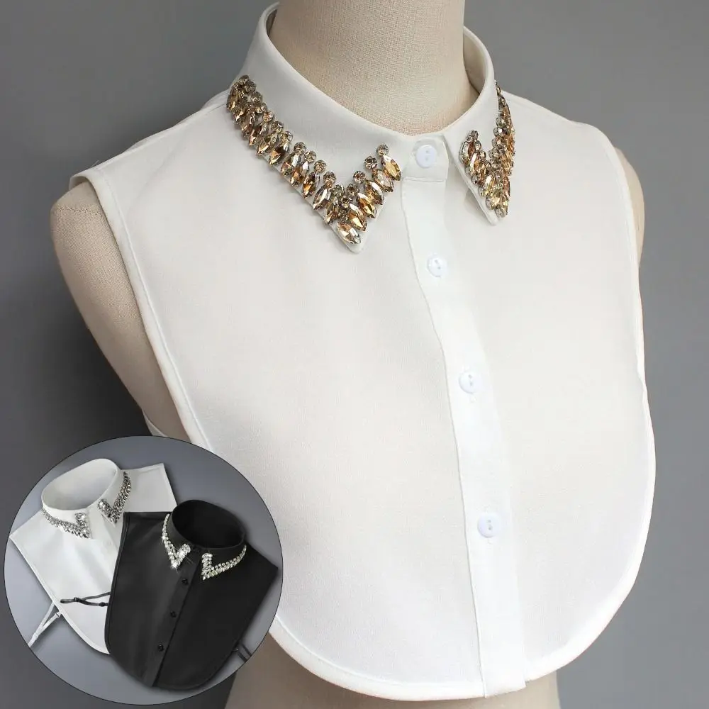 White Chiffon Fake Collar Handmade Beaded Decoration Rhinestone Decoration Chiffon Fake Collar Button Detail Lapel Style
White Chiffon Fake Collar Handmade Beaded Decoration Rhinestone Decoration Chiffon Fake Collar Button Detail Lapel Style