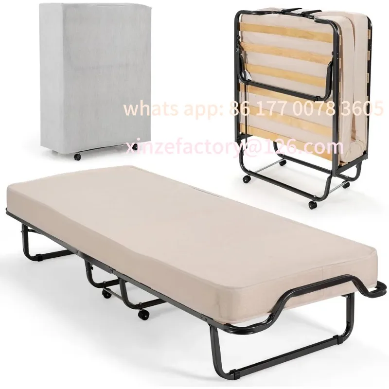 Customizable Folding Bed with Memory Foam Mattress, Small Single Size Guest Bed with Sturdy Metal Frame
Customizable Folding Bed with Memory Foam Mattress, Small Single Size Guest Bed with Sturdy Metal Frame