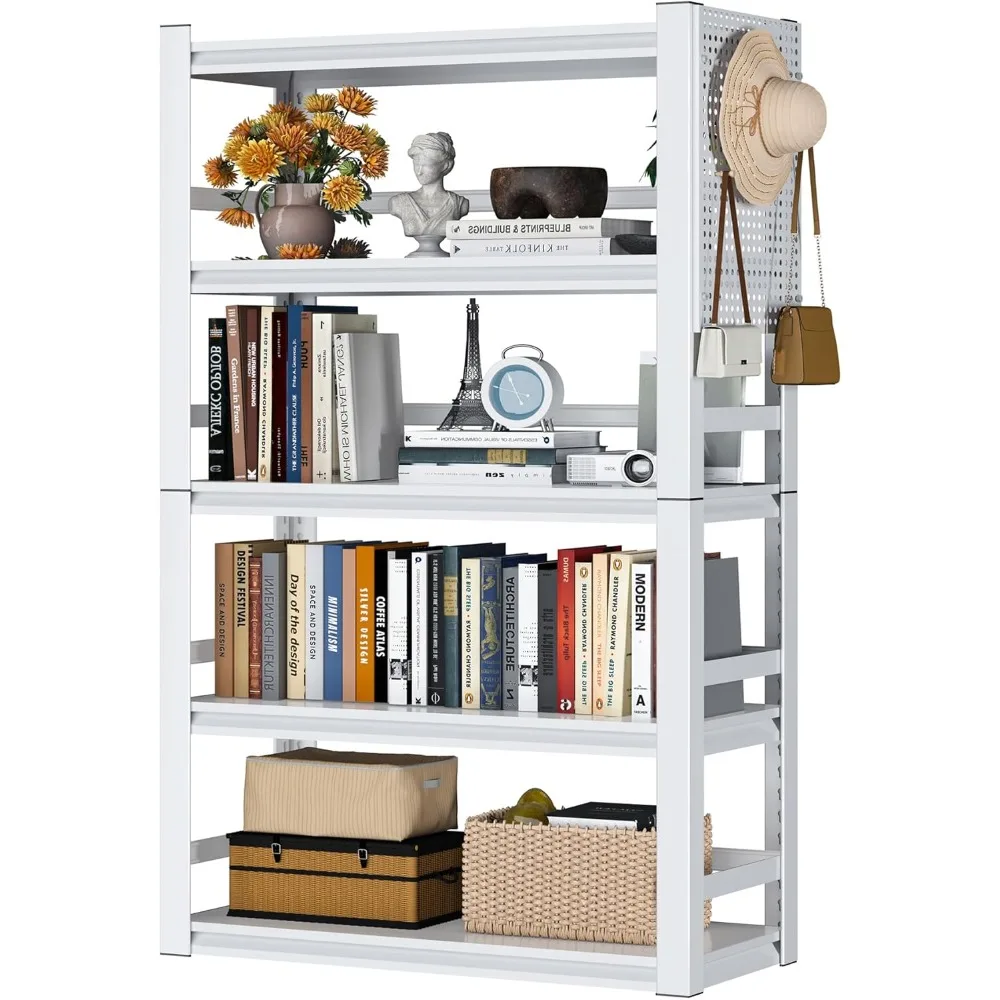 Bookshelf,5-Tier Adjustable Book Shelf with Bookends,White Metal Bookcase for Home Office Living Room,Bookshelf with Pegboard St
Bookshelf,5-Tier Adjustable Book Shelf with Bookends,White Metal Bookcase for Home Office Living Room,Bookshelf with Pegboard St