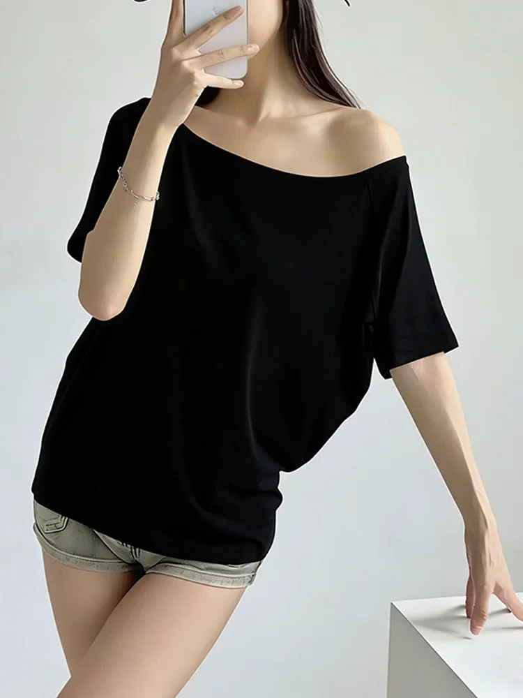 American Style Slim Fit Shoulder Bared Short Sleeve T-Shirt Women Comfortable Lightweight Streetwear Asymmetric Cotton Blend Top
American Style Slim Fit Shoulder Bared Short Sleeve T-Shirt Women Comfortable Lightweight Streetwear Asymmetric Cotton Blend Top