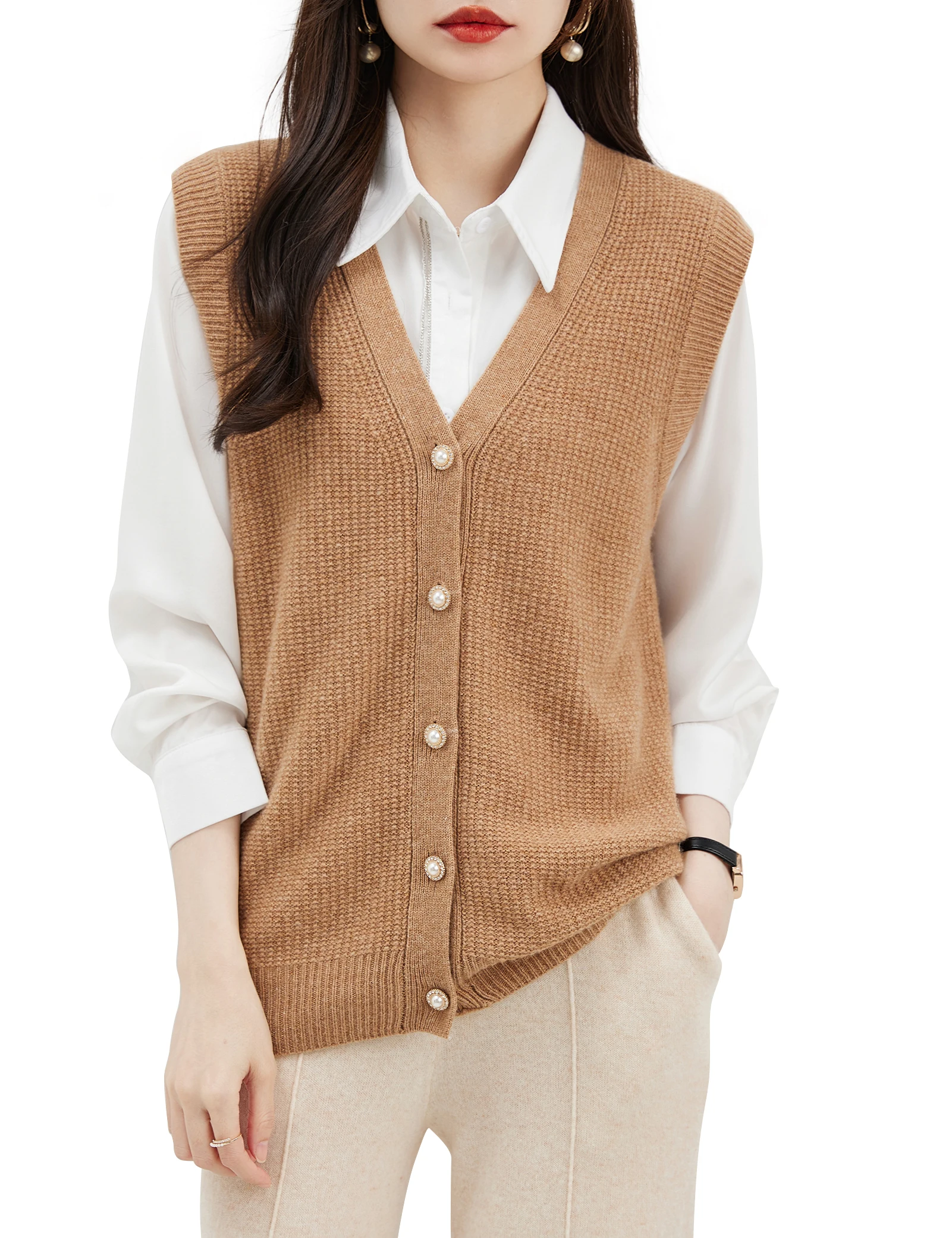 EU Size Cardigans Sweater for Women 100% Merino Wool Women's Sweaters Vest 2023 Fall Winter V Neck Sleeveless Knit Cardigan Vest
EU Size Cardigans Sweater for Women 100% Merino Wool Women's Sweaters Vest 2023 Fall Winter V Neck Sleeveless Knit Cardigan Vest