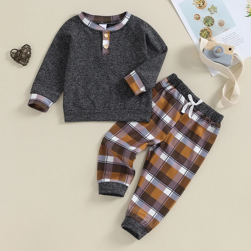 Toddler Baby Boy Clothes Set Long Sleeve Crerw Neck Sweatshirt Plaid Longn Pants 2Pcs Fall Winter Outfit
Toddler Baby Boy Clothes Set Long Sleeve Crerw Neck Sweatshirt Plaid Longn Pants 2Pcs Fall Winter Outfit