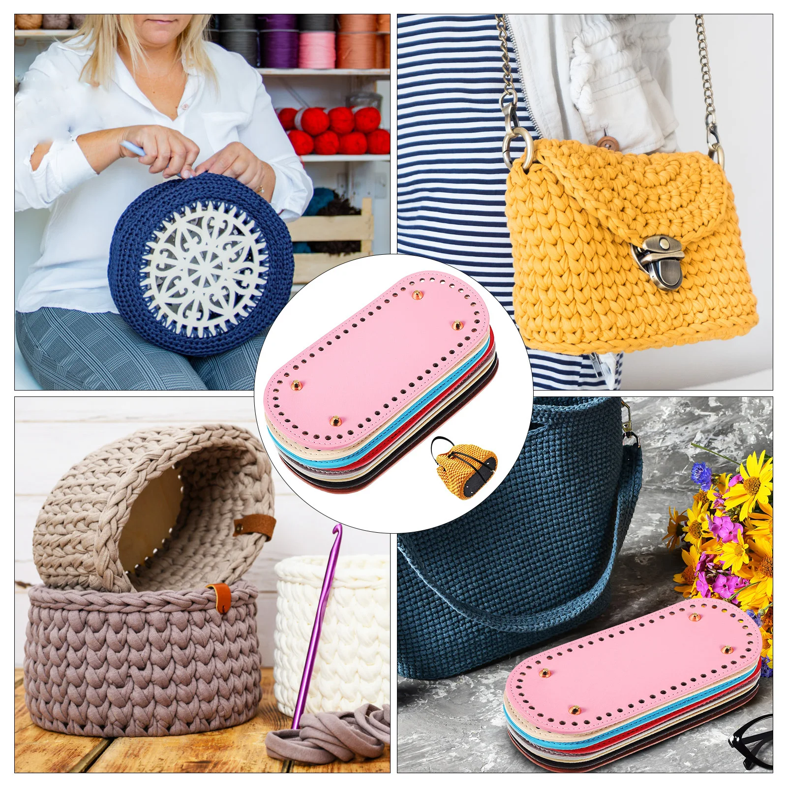 8pcs Woven Bag Accessories Soft Wear Resistant DIY Shaper Purses Bottom Base Crochet Wallet Knitting Cushion Pad PU
8pcs Woven Bag Accessories Soft Wear Resistant DIY Shaper Purses Bottom Base Crochet Wallet Knitting Cushion Pad PU