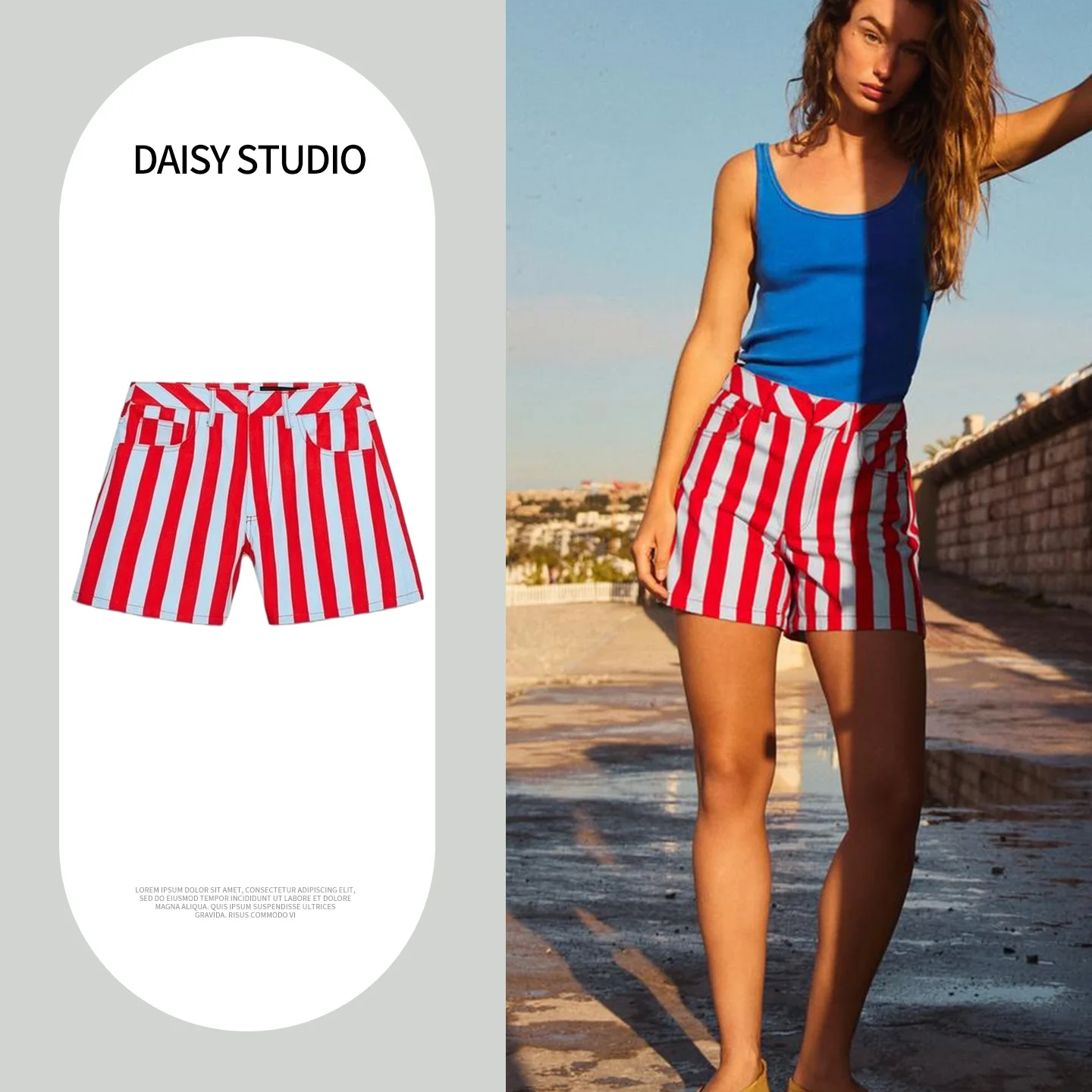 High Waist Striped Color Block Casual Shorts Women's Summer New Island Vacation Style Zipper High Waist Polyester Fiber
High Waist Striped Color Block Casual Shorts Women's Summer New Island Vacation Style Zipper High Waist Polyester Fiber