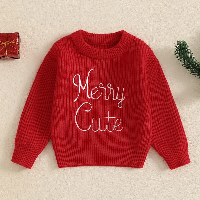 Christmas Autumn Newborn Baby Boys Girls Warm Sweaters Letter Embroidery Long Sleeve O-neck Ribbed Knitted Pullover Xmas Tops
Christmas Autumn Newborn Baby Boys Girls Warm Sweaters Letter Embroidery Long Sleeve O-neck Ribbed Knitted Pullover Xmas Tops