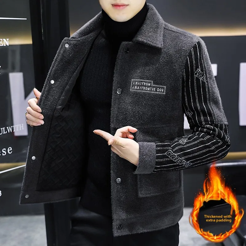 Men's Faion Thiened ort Coat Autumn Winter New Sle Turn-down Collar Cotton Added Woolen Jaet Busin Casual Sle
Men's Faion Thiened ort Coat Autumn Winter New Sle Turn-down Collar Cotton Added Woolen Jaet Busin Casual Sle