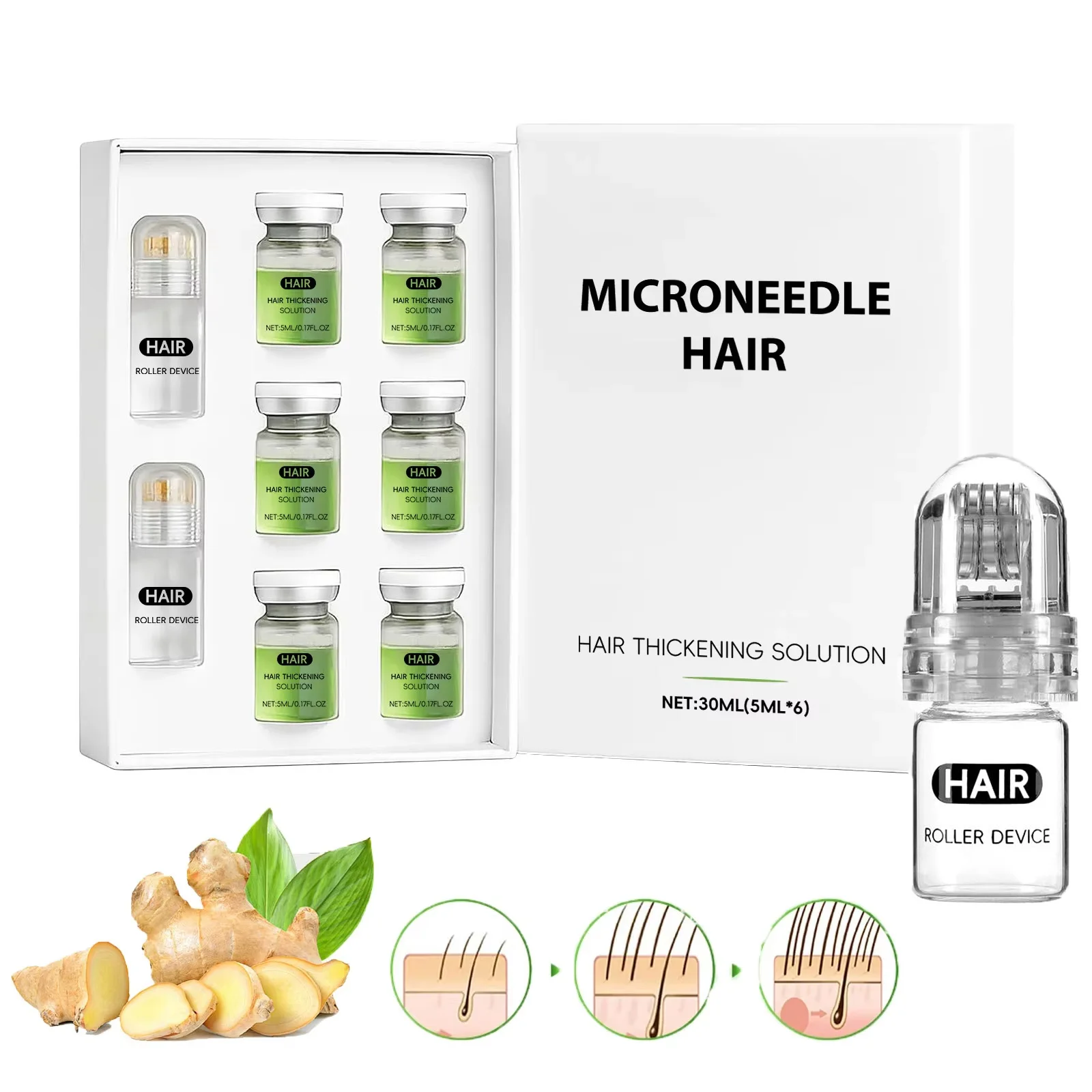 Hair Essential Care Serum Microneedle Roller Set Hair Follicle Care Nourishing Scalp Hair Care Hair Thicken Conditioner Essence
Hair Essential Care Serum Microneedle Roller Set Hair Follicle Care Nourishing Scalp Hair Care Hair Thicken Conditioner Essence