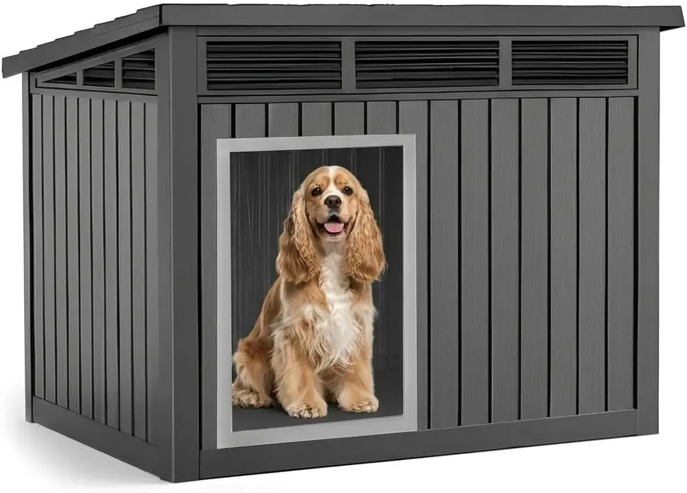Dog House Indoor Outdoor,Waterproof Dog House for Small to Large Dogs,Doghouse with Air Vents and Elevated Floor,Openable at the
Dog House Indoor Outdoor,Waterproof Dog House for Small to Large Dogs,Doghouse with Air Vents and Elevated Floor,Openable at the