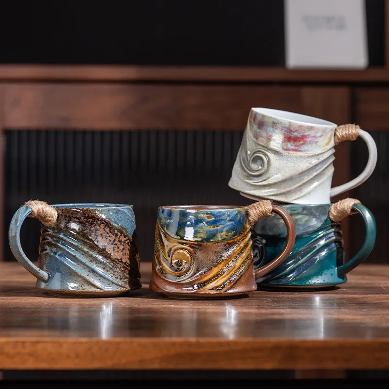 Creative spiral hemp rope ceramic mug office mug water cup afternoon tea mug vintage stoneware coffee
Creative spiral hemp rope ceramic mug office mug water cup afternoon tea mug vintage stoneware coffee