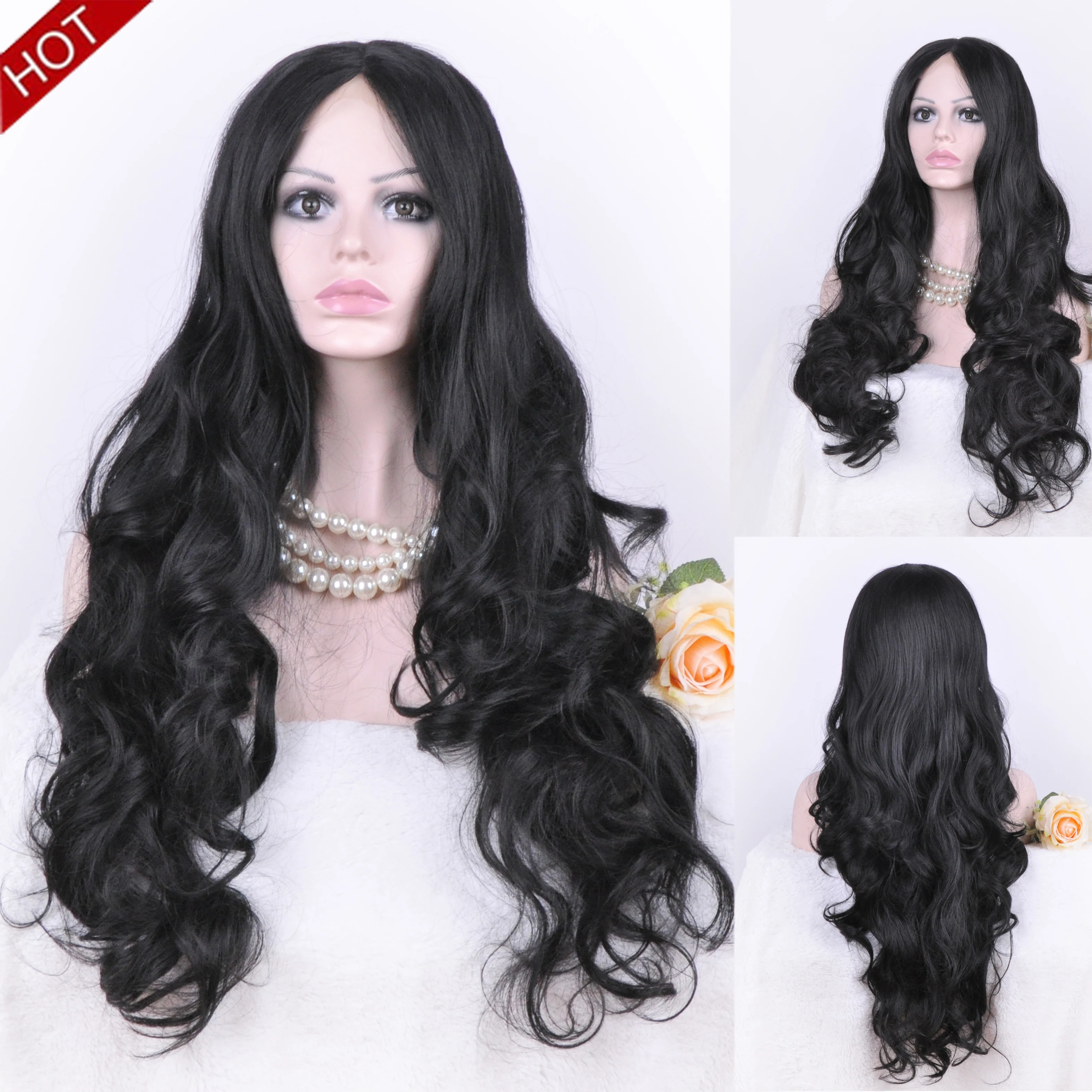Black Long Big Wavy Lace Front Wig with Wig Cap, Synthetic Heat Resistant Hair, Natural Looking Middle Part Curly Wig for Women
Black Long Big Wavy Lace Front Wig with Wig Cap, Synthetic Heat Resistant Hair, Natural Looking Middle Part Curly Wig for Women