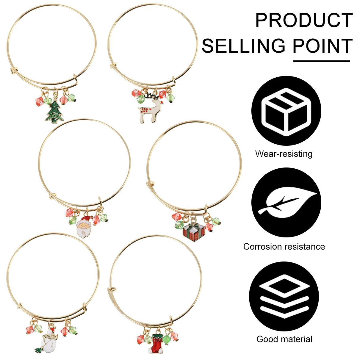 6pcs Christmas Bracelets Snowman Santa Christmas Bracelets Claus Charms Xmas Jewelry Metal Gift Kids Accessories
6pcs Christmas Bracelets Snowman Santa Christmas Bracelets Claus Charms Xmas Jewelry Metal Gift Kids Accessories
