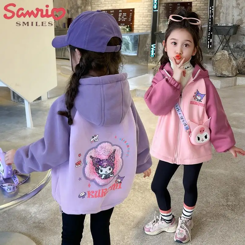New Sanrio Baseball Suit Children's Cartoon Kuromi Autumn Thickened Coat Kawaii Girls' Sweater Student Casual Hooded Top 2023
New Sanrio Baseball Suit Children's Cartoon Kuromi Autumn Thickened Coat Kawaii Girls' Sweater Student Casual Hooded Top 2023