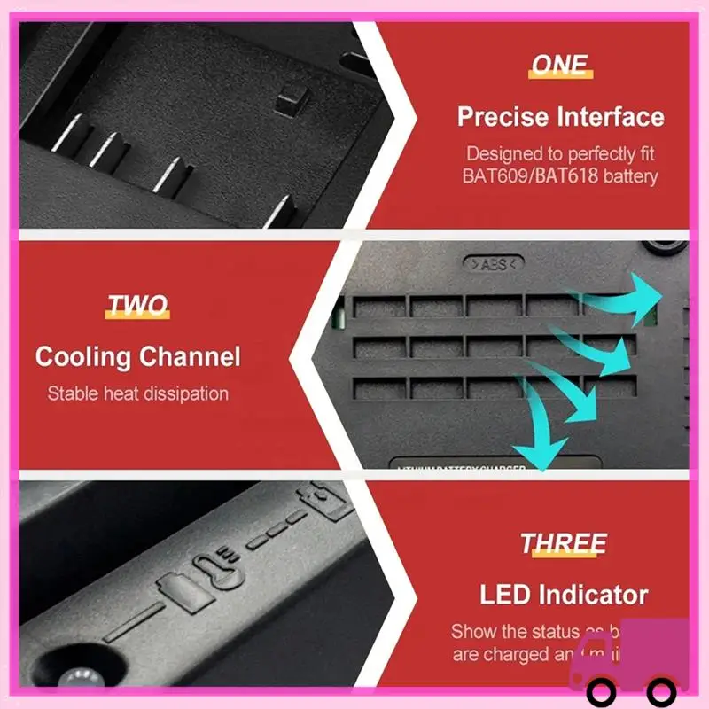 Compact 1018K Power Tool Fast Charger For Electric Drill 18V 14.4V Lithium Battery BAT609 BAT609G BAT618 BAT618G EU-PLUG
Compact 1018K Power Tool Fast Charger For Electric Drill 18V 14.4V Lithium Battery BAT609 BAT609G BAT618 BAT618G EU-PLUG