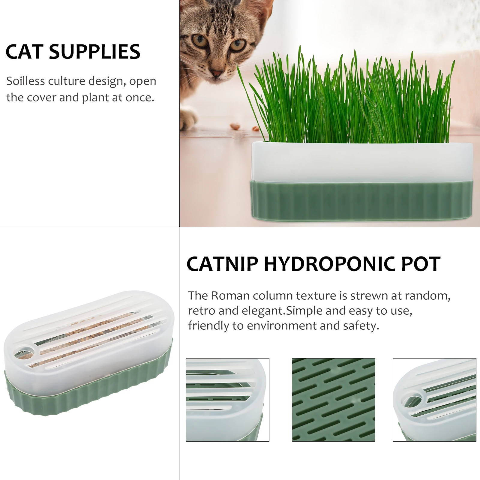Cat Grass Planter Box Retro Hydroponic Design Easy Use Eco Friendly Cat Snack Pot Supplies Seeds Planting Tray
Cat Grass Planter Box Retro Hydroponic Design Easy Use Eco Friendly Cat Snack Pot Supplies Seeds Planting Tray