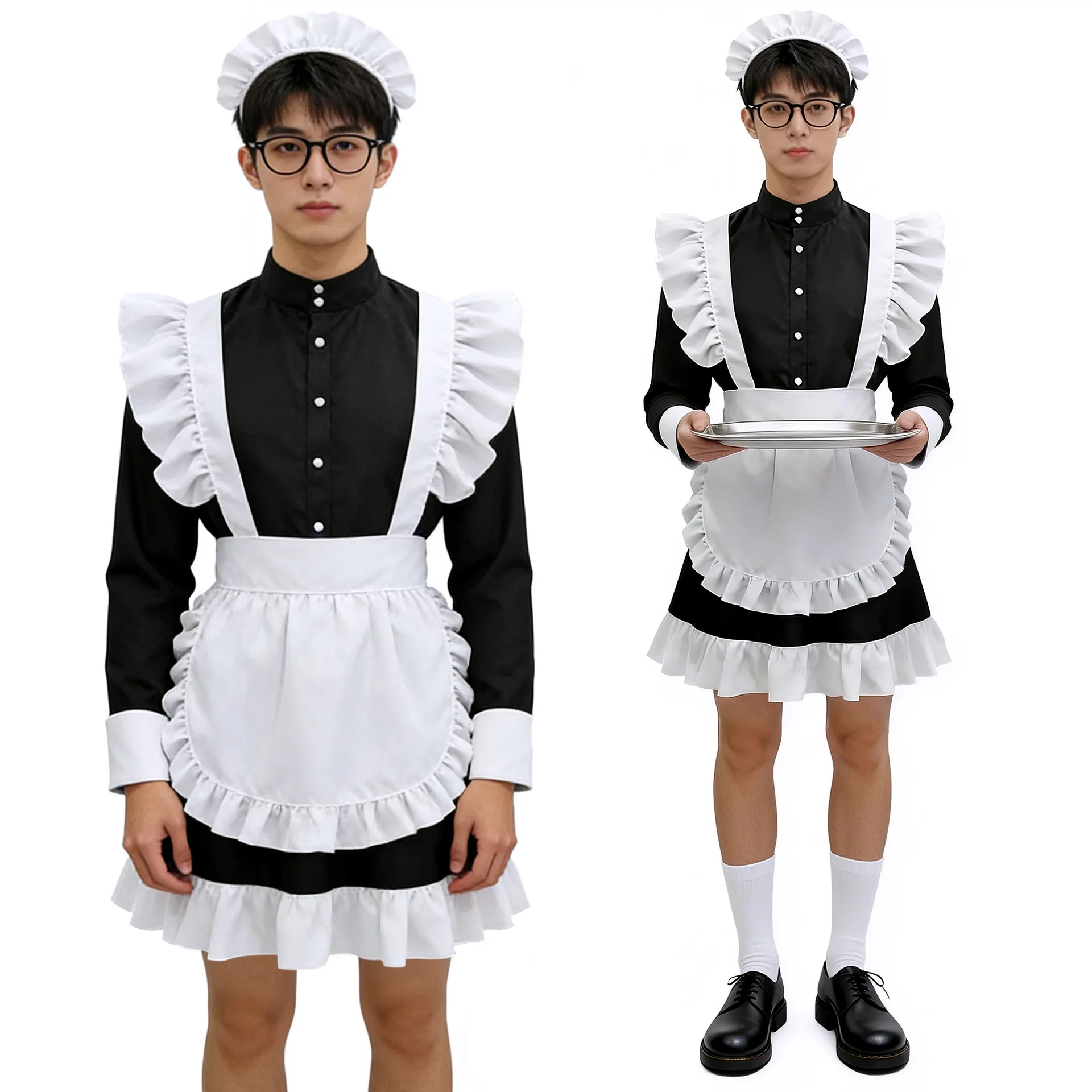 Plus Size Long Sleeve Black White Maid Costume Cosplay Outfit Suitable for Halloween Anime Convention Theme Party Waiter Unisex
Plus Size Long Sleeve Black White Maid Costume Cosplay Outfit Suitable for Halloween Anime Convention Theme Party Waiter Unisex