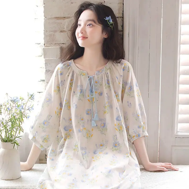 2026 Women's Summer Pajama Skirt Lightweight Pure Cotton Loose Fit with 3/4 Sleeves for Outdoor Wear Pure Cotton Two Pieces 3XL
2026 Women's Summer Pajama Skirt Lightweight Pure Cotton Loose Fit with 3/4 Sleeves for Outdoor Wear Pure Cotton Two Pieces 3XL