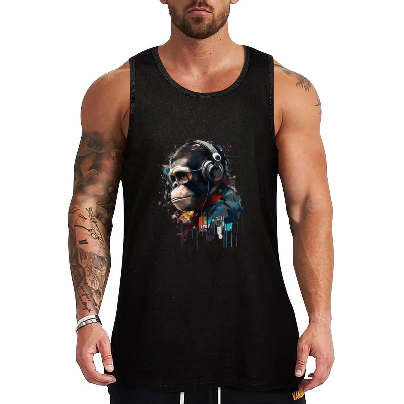 Banksy DJ Monkey Thinker with Headphones Tank Top Thin Breathable Tank Top Summer Cool Sleeveless Top
Banksy DJ Monkey Thinker with Headphones Tank Top Thin Breathable Tank Top Summer Cool Sleeveless Top