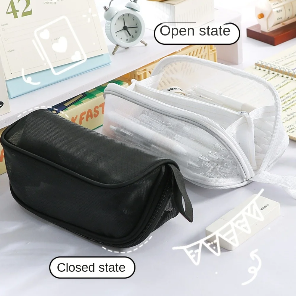 Large Capacity Mesh Pencil Case Cosmetics Storage Mesh Stationery Storage Bag Handheld Solid Color Korean Pencil Bag Gifts
Large Capacity Mesh Pencil Case Cosmetics Storage Mesh Stationery Storage Bag Handheld Solid Color Korean Pencil Bag Gifts