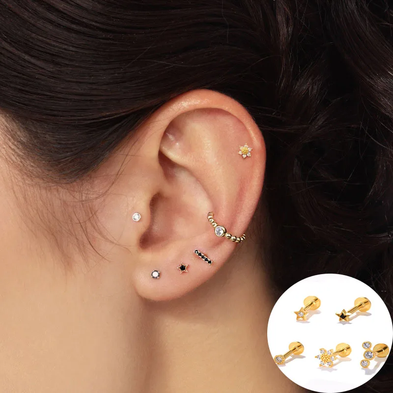 100% 925 Sterling Silver Zircon Star Studs Earrings for Women Girl Screw Thread Geometric Design Jewelry Party Gift Dropshipping
100% 925 Sterling Silver Zircon Star Studs Earrings for Women Girl Screw Thread Geometric Design Jewelry Party Gift Dropshipping