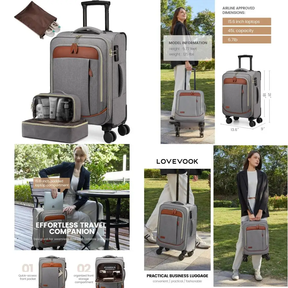 Softside Dual Wheel Carry-On Luggage for Men and Women, Lightweight Travel Suitcase with Spacious Storage
Softside Dual Wheel Carry-On Luggage for Men and Women, Lightweight Travel Suitcase with Spacious Storage