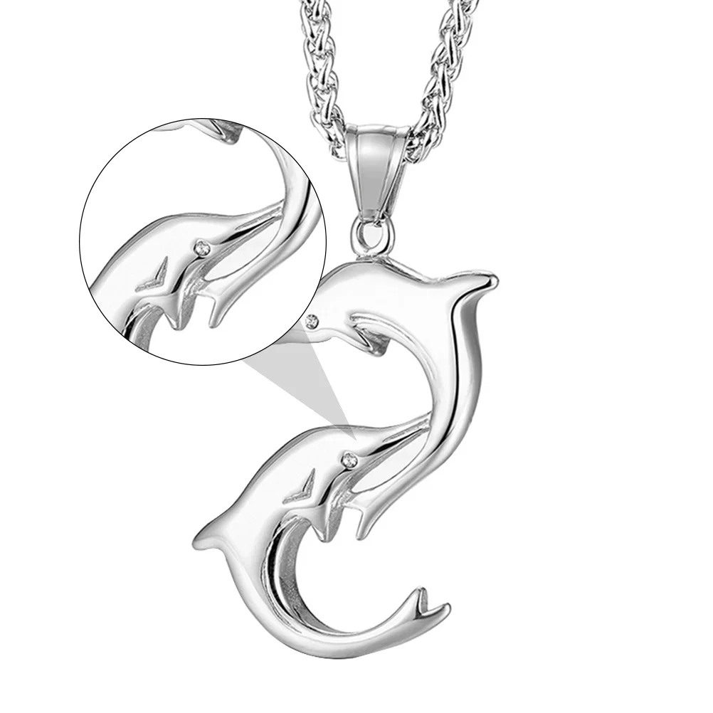 Titanium Steel Steel Necklace Dolphin Dolphin Clavicle Chain Pendant Clavicle Chain Men Accessories Silver Color Jewelry
Titanium Steel Steel Necklace Dolphin Dolphin Clavicle Chain Pendant Clavicle Chain Men Accessories Silver Color Jewelry
