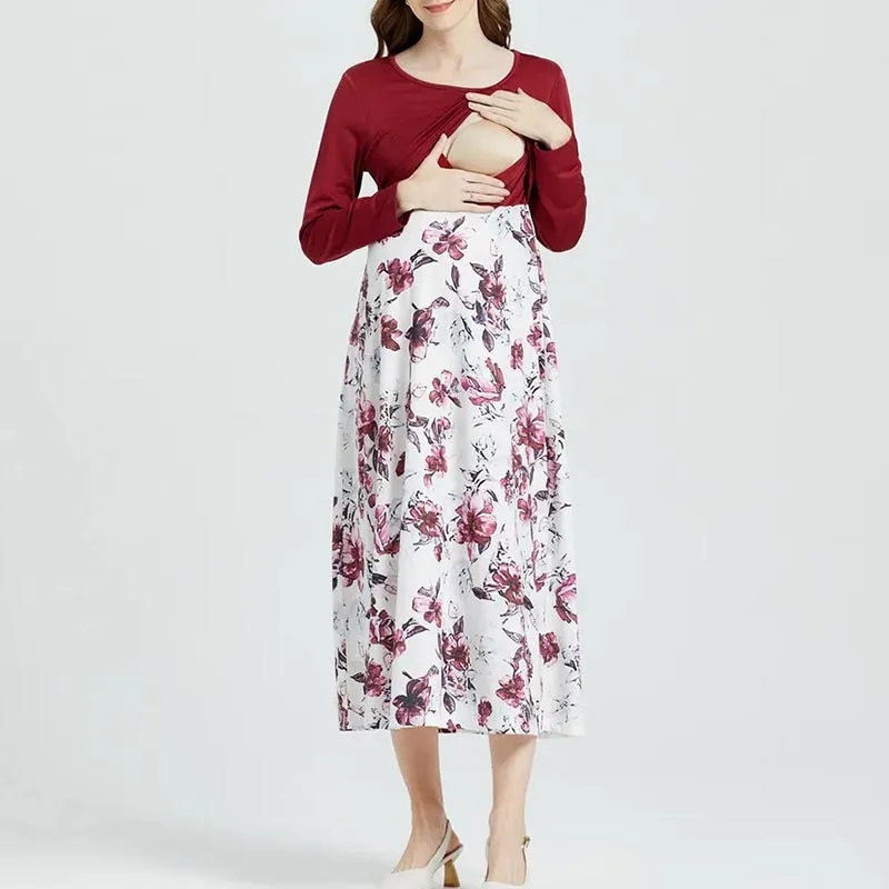 Maternity Dress Long Sleeves Knee Length Striped Casual Pregnancy Clothes Loose Summer Printed Maternity Nursing Dress
Maternity Dress Long Sleeves Knee Length Striped Casual Pregnancy Clothes Loose Summer Printed Maternity Nursing Dress