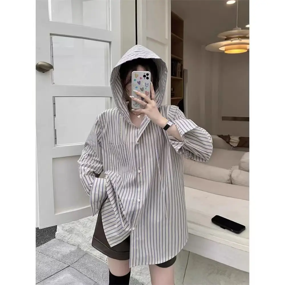 Эстетические корейские толстовки в консервативном стиле, полосатая рубашка с длинным рукавом, блузки 2000-х годов, топы, дизайн оверсайз, кокетка Gyaru, весенние женские
Эстетические корейские толстовки в консервативном стиле, полосатая рубашка с длинным рукавом, блузки 2000-х годов, топы, дизайн оверсайз, кокетка Gyaru, весенние женские