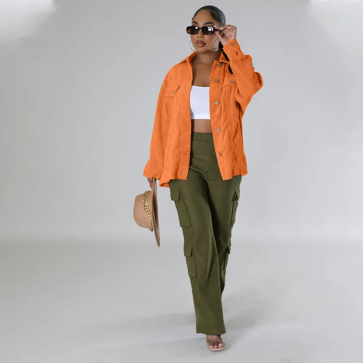 2023 Women Basic Outwear Corduroy Solid Color Single-breasted Cardigan Autumn Winter All Match Casual Long Sleeve Lapel Jacket
2023 Women Basic Outwear Corduroy Solid Color Single-breasted Cardigan Autumn Winter All Match Casual Long Sleeve Lapel Jacket
