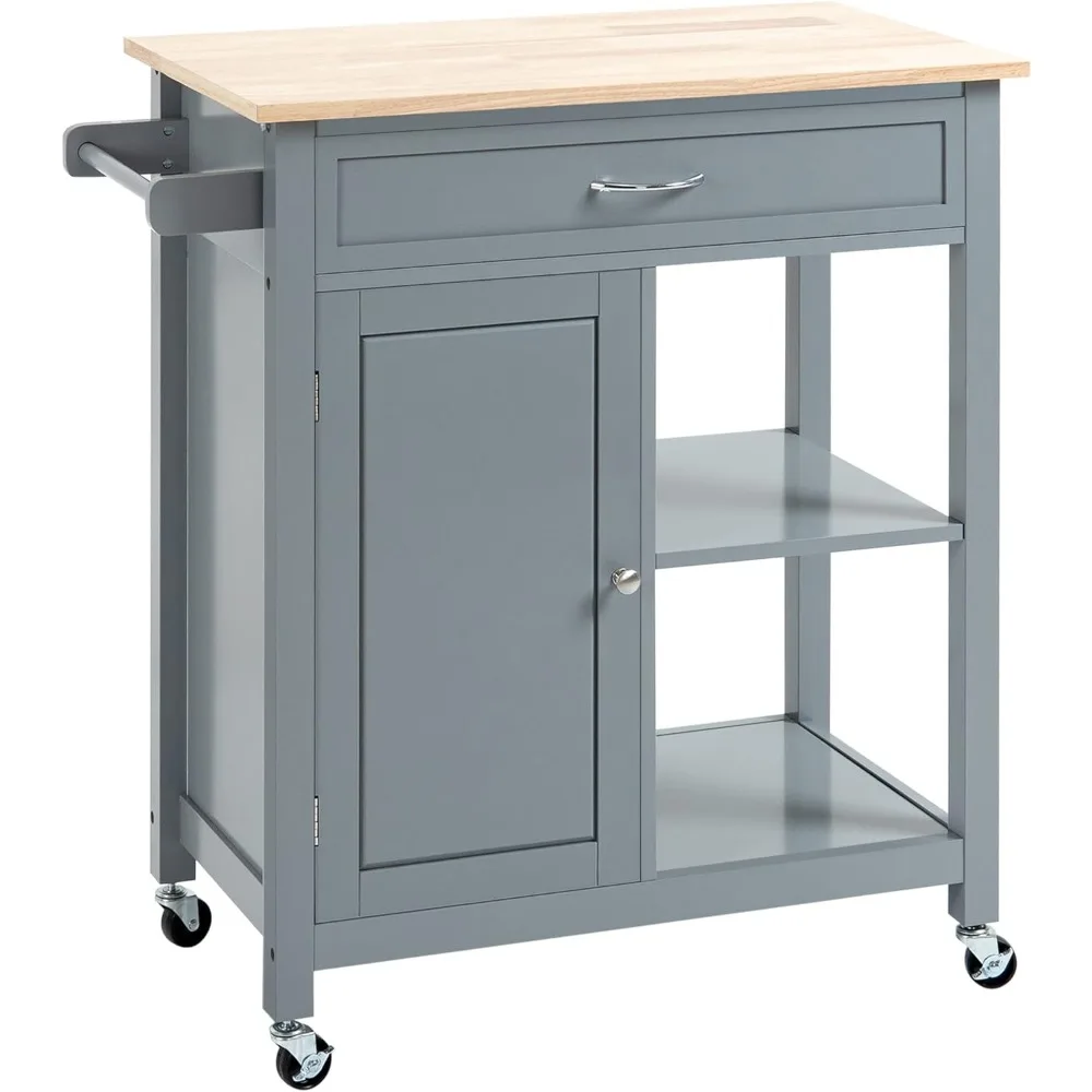 Kitchen Island Cart, Rolling Kitchen Island with Storage Shelf, Solid Wood Top, Drawer, for Dining Room, Gray
Kitchen Island Cart, Rolling Kitchen Island with Storage Shelf, Solid Wood Top, Drawer, for Dining Room, Gray