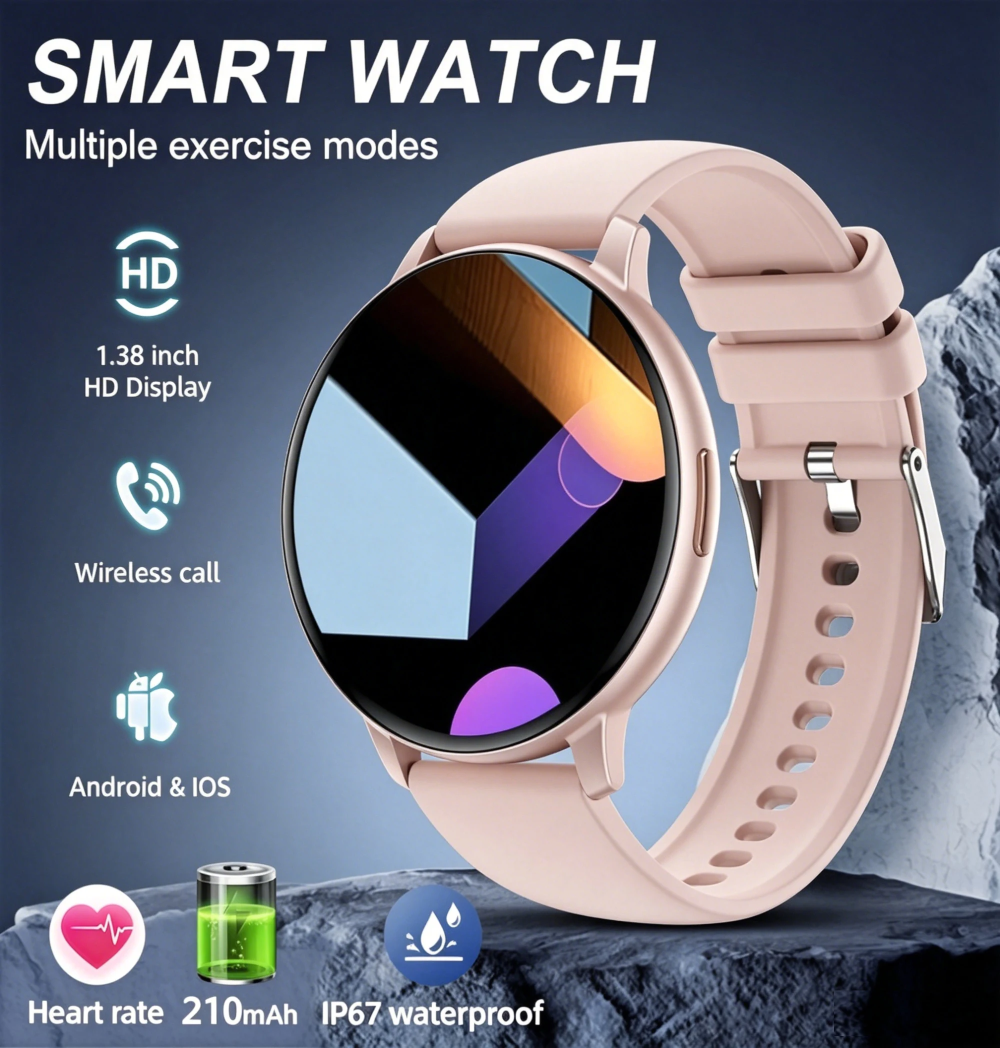 Marsyu Smart Watch Men Women Bluetooth Call Heart Rate Health Monitor 1.38inch HD Screen Fashion Sports Men Smartwatch Women
Marsyu Smart Watch Men Women Bluetooth Call Heart Rate Health Monitor 1.38inch HD Screen Fashion Sports Men Smartwatch Women